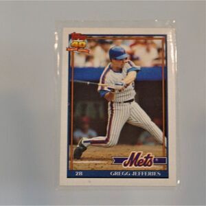 1991 Topps Greg Jefferies 2B New York Mets Baseball Card #30